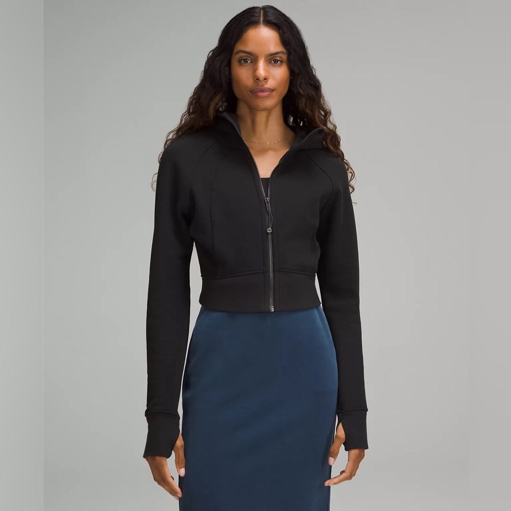 NWT Lululemon Scuba Full-Zip Cropped Hoodie Black